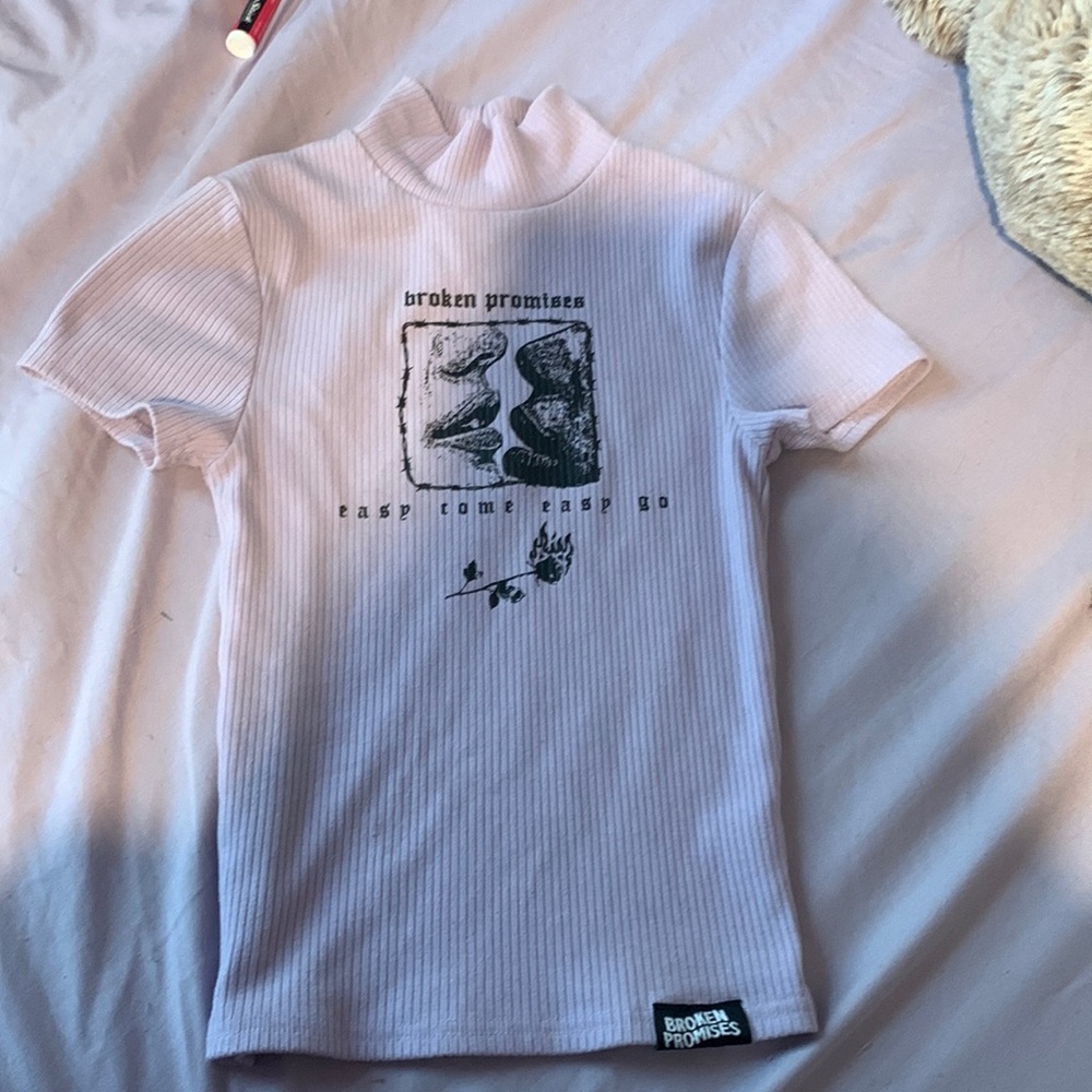 Extra small purple broken promises top